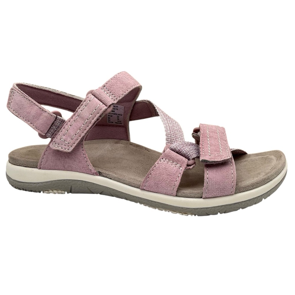 Earth Origins Womens Savoy Slade Adjustable Leather Sandals Sz 8 Wide Light Pink - Picture 3 of 13